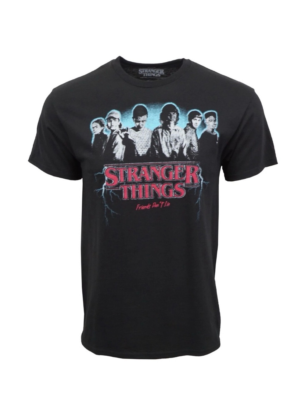 Old Navy Stranger Things Graphic T-Shirt Black Friends Don’t Lie Men’s Sz Large